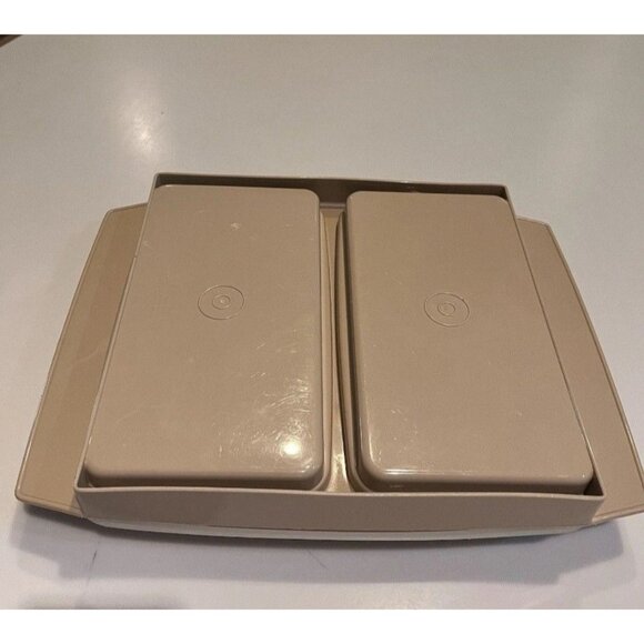 Vintage Tupperware Deviled Egg Keeper Carrier Tray Container Almond 723-2 EUC - Picture 4 of 4